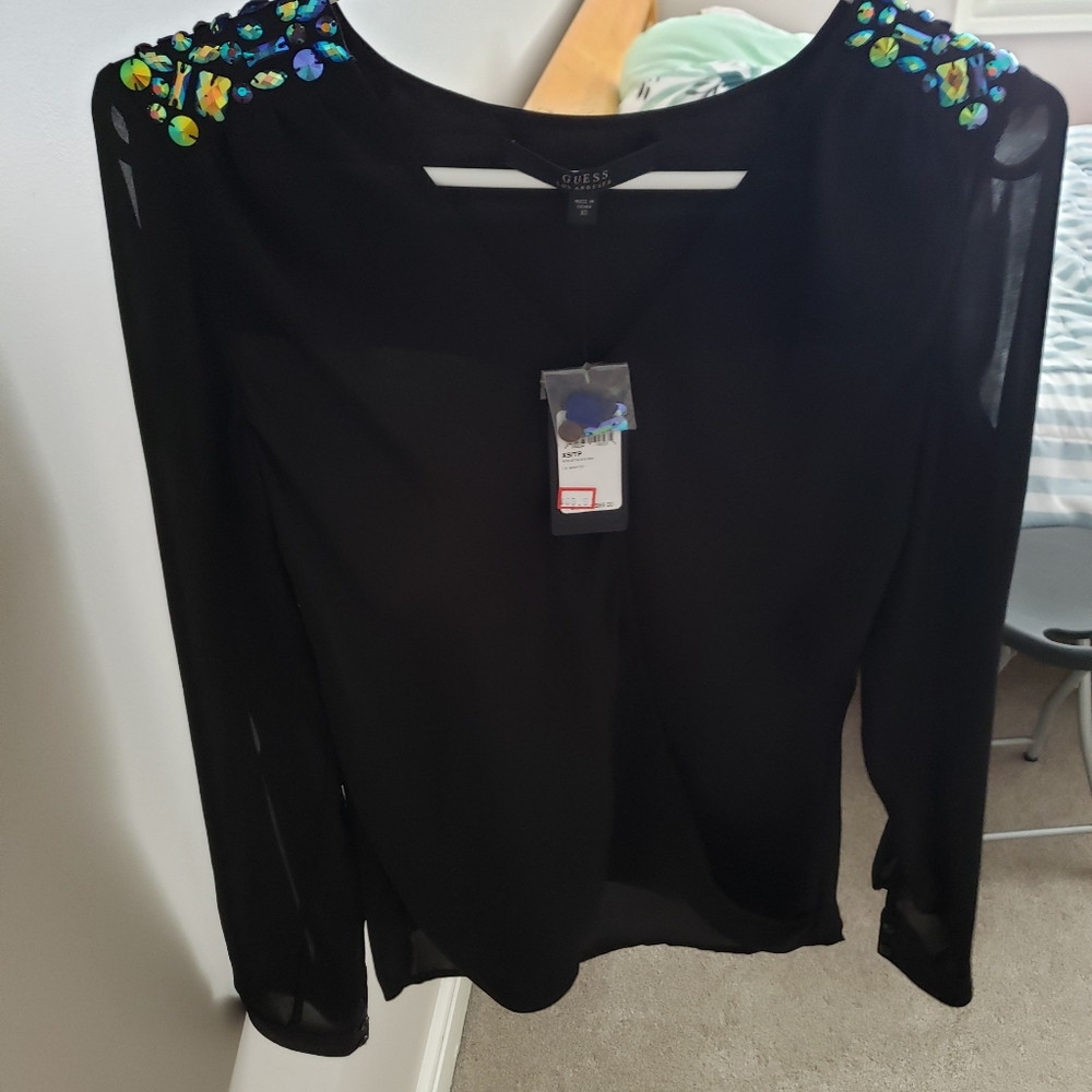 Guess black blouse